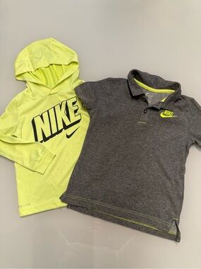 Nike Youth Neon Yellow Hoodie and Charcoal Gray Polo